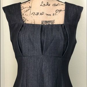 NWOT Calvin Klein cap-sleeve stretch black denim